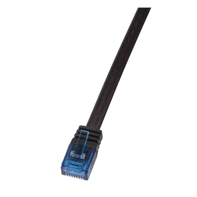 Logilink AWG32 patch kábel Flat Cat.6 U/UTP SlimLine 7,50m fekete