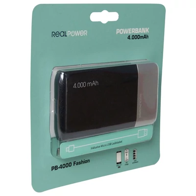 Kép 4/4 - Realpower PB-4000 Fashion 4000mAh PowerBank Black