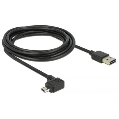 Kép 2/6 - DeLock EASY-USB 2.0 Type-A male > EASY-USB 2.0 Type Micro-B male angled left/right 3m Black