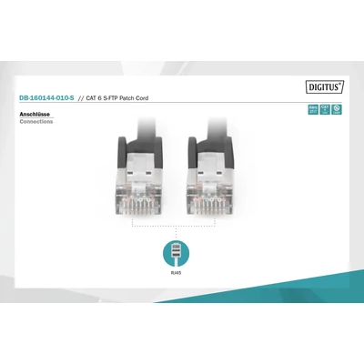 Kép 5/6 - Digitus CAT6 S-FTP patch kábel 1m fekete