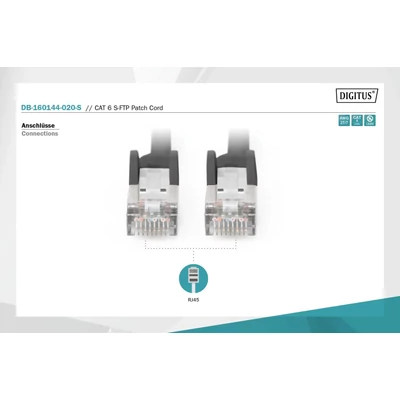 Kép 5/6 - Digitus CAT6 S-FTP patch kábel 2m fekete