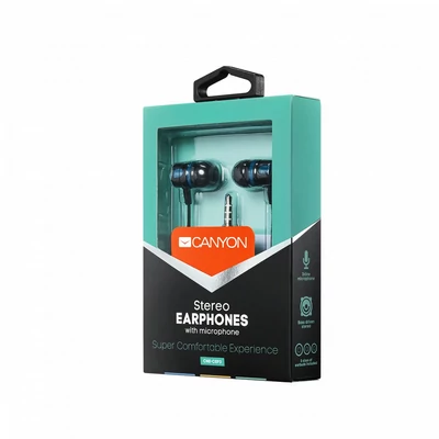 Kép 3/3 - Canyon CEP3G Comfortable earphones headset Black/Blue