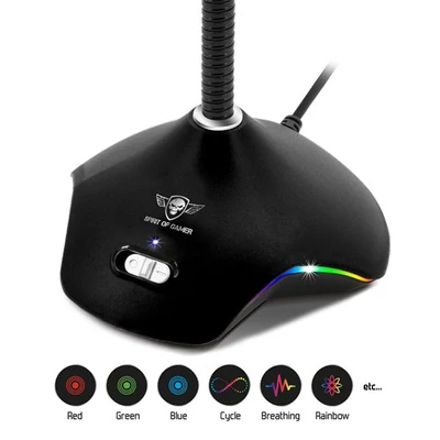 Kép 2/9 - Spirit Of Gamer EKO300 RGB USB microphone Black