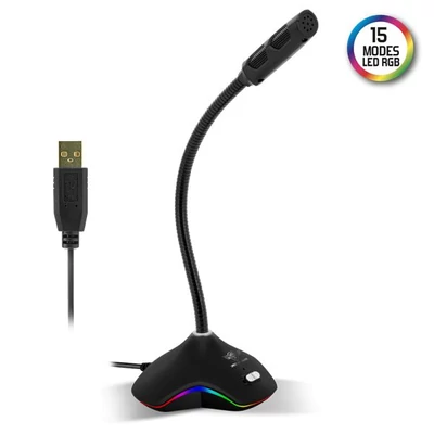 Kép 3/9 - Spirit Of Gamer EKO300 RGB USB microphone Black
