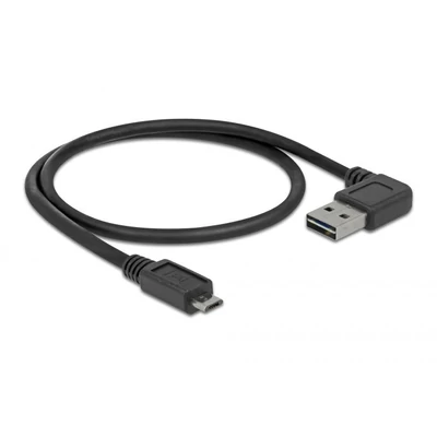 Kép 2/3 - DeLock EASY-USB 2.0 Type-A male angled left / right > USB 2.0 Type Micro-B male 0,5m cable