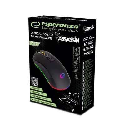 Kép 5/5 - Esperanza EGM601 Assassin Optical 6D RGB Gaming mouse Black