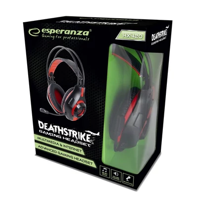 Kép 4/4 - Esperanza EGH420R DeathSrtike Gaming Headset Black/Red