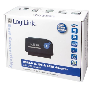 Kép 2/3 - Logilink AU0006C USB2.0 to 2,5" + 3,5" IDE + SATA HDD OTB adapter
