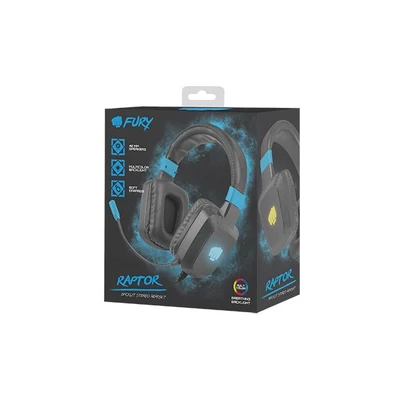 Kép 4/4 - FURY Raptor gaming headset Black/Blue