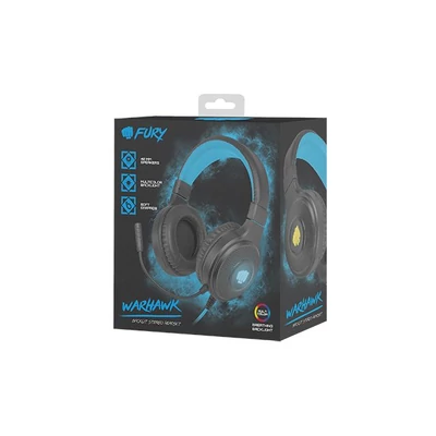 Kép 4/4 - FURY Warhawk RGB gaming headset Black/Blue