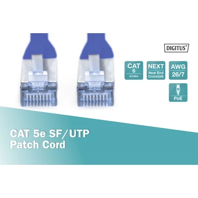 Kép 3/5 - Digitus CAT5e SF-UTP patch kábel 5m kék