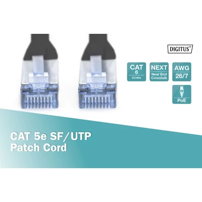 Kép 5/5 - Digitus CAT5e SF-UTP patch kábel 5m fekete