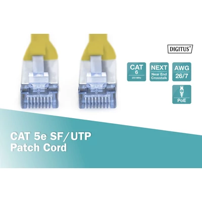 Kép 3/5 - Digitus CAT5e SF-UTP patch kábel 5m sárga