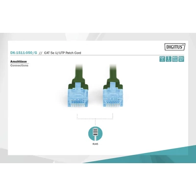 Kép 2/5 - Digitus CAT5e U-UTP patch kábel 5m zöld
