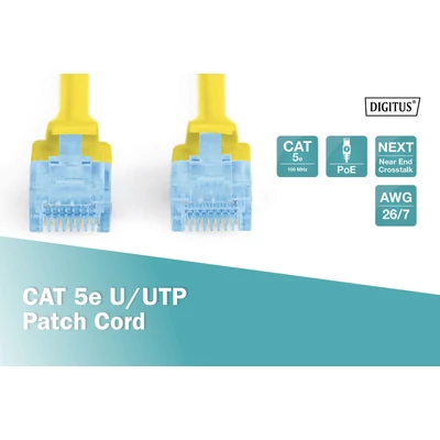 Kép 2/5 - Digitus CAT5e U-UTP patch kábel 5m sárga