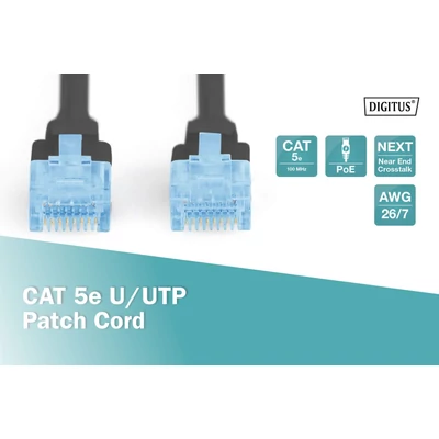 Kép 4/5 - Digitus CAT5e U-UTP patch kábel 10m fekete