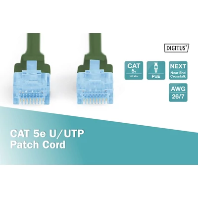 Kép 4/5 - Digitus CAT5e U-UTP patch kábel 10m zöld