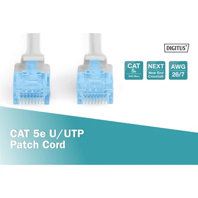 Kép 2/5 - Digitus CAT5e U-UTP patch kábel 1m szürke
