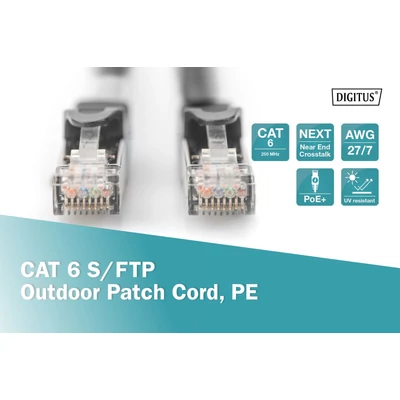 Kép 2/5 - Digitus CAT6 S-FTP patch kábel 1m fekete