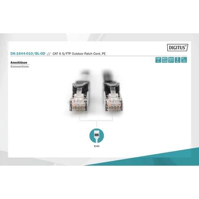 Kép 4/5 - Digitus CAT6 S-FTP patch kábel 1m fekete