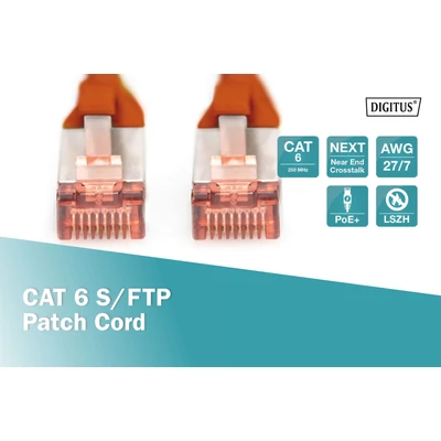 Kép 2/5 - Digitus CAT6 S-FTP patch kábel 0,5m piros