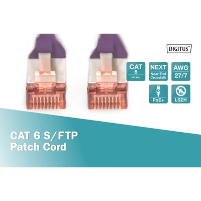 Kép 5/5 - Digitus CAT6 S-FTP patch kábel 2m violet