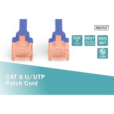 Kép 4/5 - Digitus CAT6 U-UTP patch kábel 3m kék