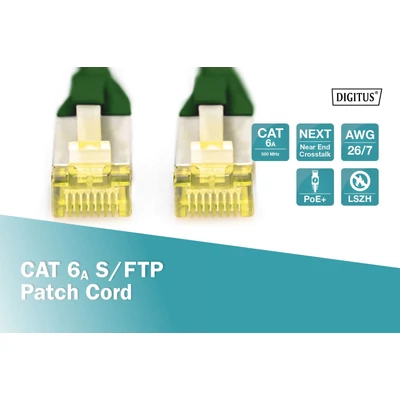 Kép 3/5 - Digitus CAT6A S-FTP patch kábel 2m zöld