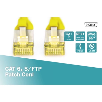 Kép 3/5 - Digitus CAT6A S-FTP patch kábel 7m sárga