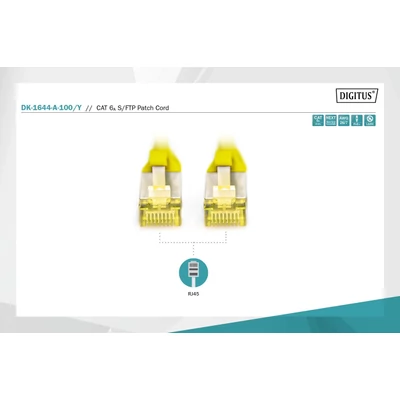 Kép 2/5 - Digitus CAT6A S-FTP patch kábel 10m sárga
