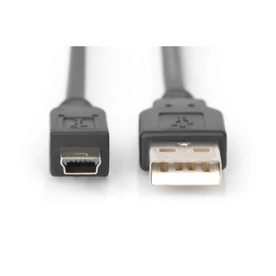 Kép 2/4 - Assmann USB 2.0 connection cable, type A - mini B (5pin) 1,8m Black