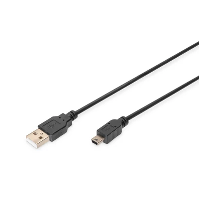 Assmann USB 2.0 connection cable, type A - mini B (5pin) 1,8m Black