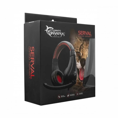Kép 6/6 - White Shark GH-2040 Serval Gamer Headset Black/Red