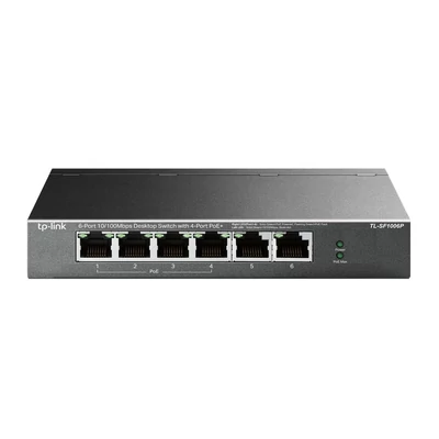 TP-Link TL-SF1006P 6 portos 10/100Mbps asztali switch 4db PoE porttal+