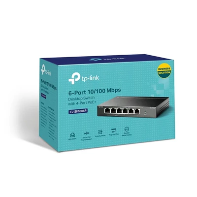 Kép 3/3 - TP-Link TL-SF1006P 6 portos 10/100Mbps asztali switch 4db PoE porttal+