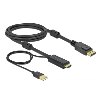 Kép 2/2 - DeLock HDMI to DisplayPort 4K 30Hz 2m cable Black