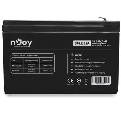 Kép 3/3 - Njoy 12V/12Ah szünetmentes akkumulátor 1db/csomag