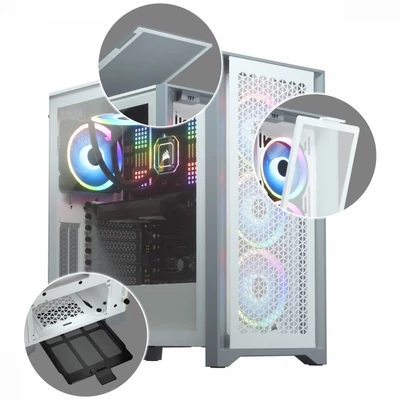Kép 3/3 - Corsair 4000D Airflow Tempered Glass White