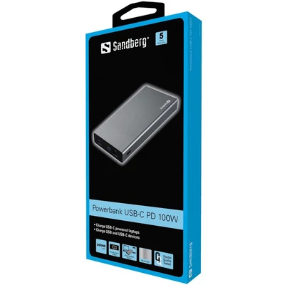 Kép 2/2 - Sandberg USB-C PD 100W 20000mAh Powerbank Black