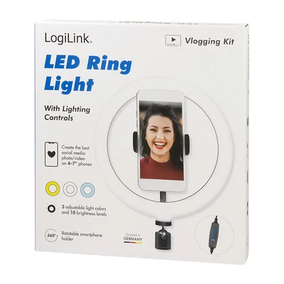 Kép 8/8 - Logilink 20cm LED Ring Light with Lighting Controls