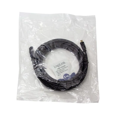 Kép 2/3 - Logilink CU0125 USB2.0 microUSB/M - Micro-USB/F cable 5m Black
