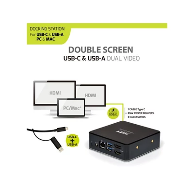 Kép 2/9 - Port Designs 2X2K Docking Universal Office Docking Station