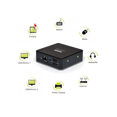 Kép 4/9 - Port Designs 2X2K Docking Universal Office Docking Station