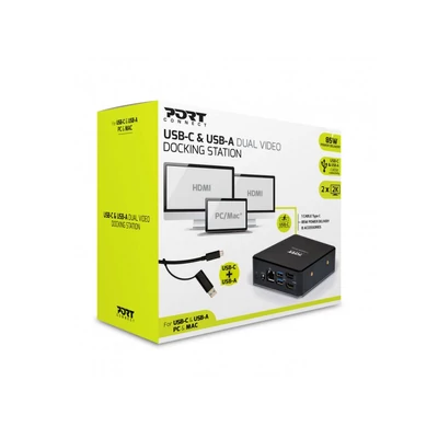Kép 7/9 - Port Designs 2X2K Docking Universal Office Docking Station