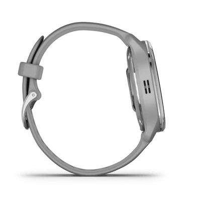 Kép 3/5 - Garmin Venu 2 Plus Silver Stainless Steel Bezel With Powder Grey Case And Silicone Band