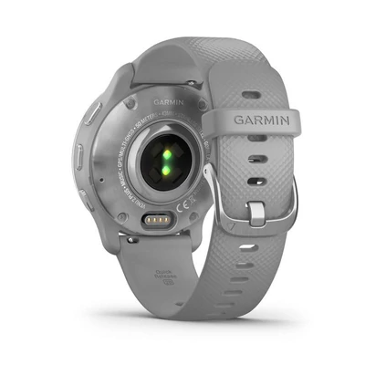 Kép 5/5 - Garmin Venu 2 Plus Silver Stainless Steel Bezel With Powder Grey Case And Silicone Band
