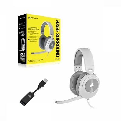 Kép 2/4 - Corsair HS55 Surround Gaming Headset White