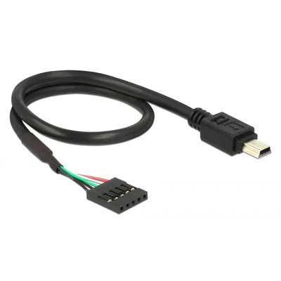 Kép 2/2 - DeLock USB 2.0 pin header female 5 pin > USB 2.0 Type Mini-B male cable 0,3m Black