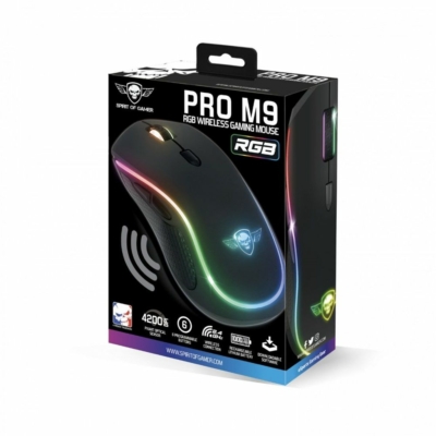 Kép 6/6 - Spirit Of Gamer PRO-M9 RGB Wireless Gaming Mouse Black