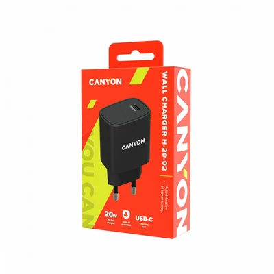 Kép 2/2 - Canyon CNE-CHA20B02 Wall Charger PD 20W Black